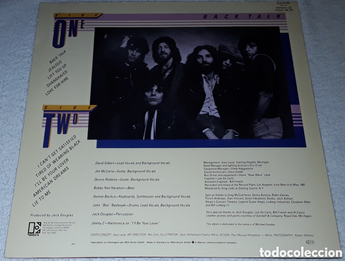 Discos de vinilo: LP - THE ROCKETS - BACK TALK - MADE IN GERMANY - Foto 2