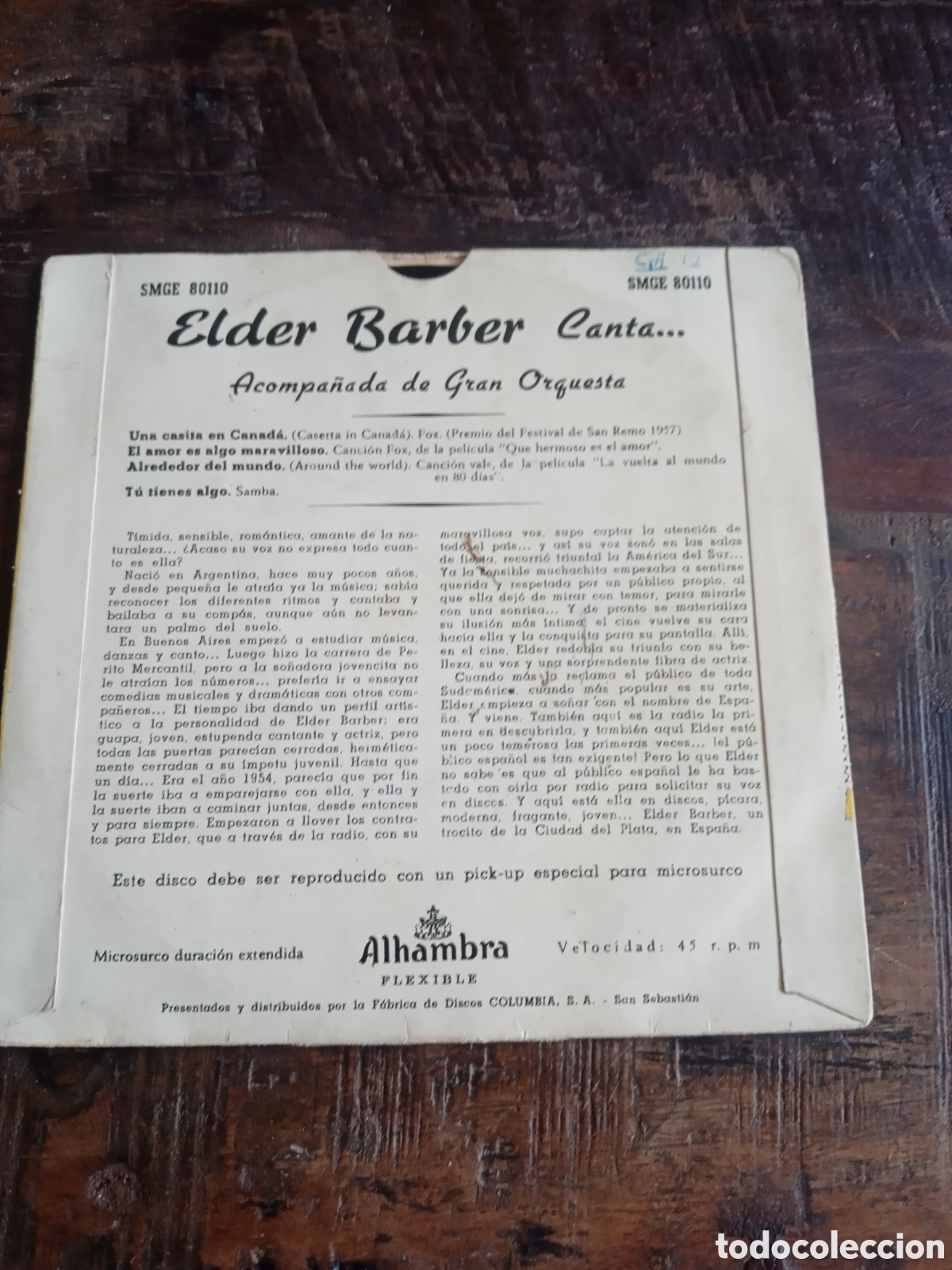 Discos de vinilo: Vinilo Single EP Elder Barber 1957 - Foto 2