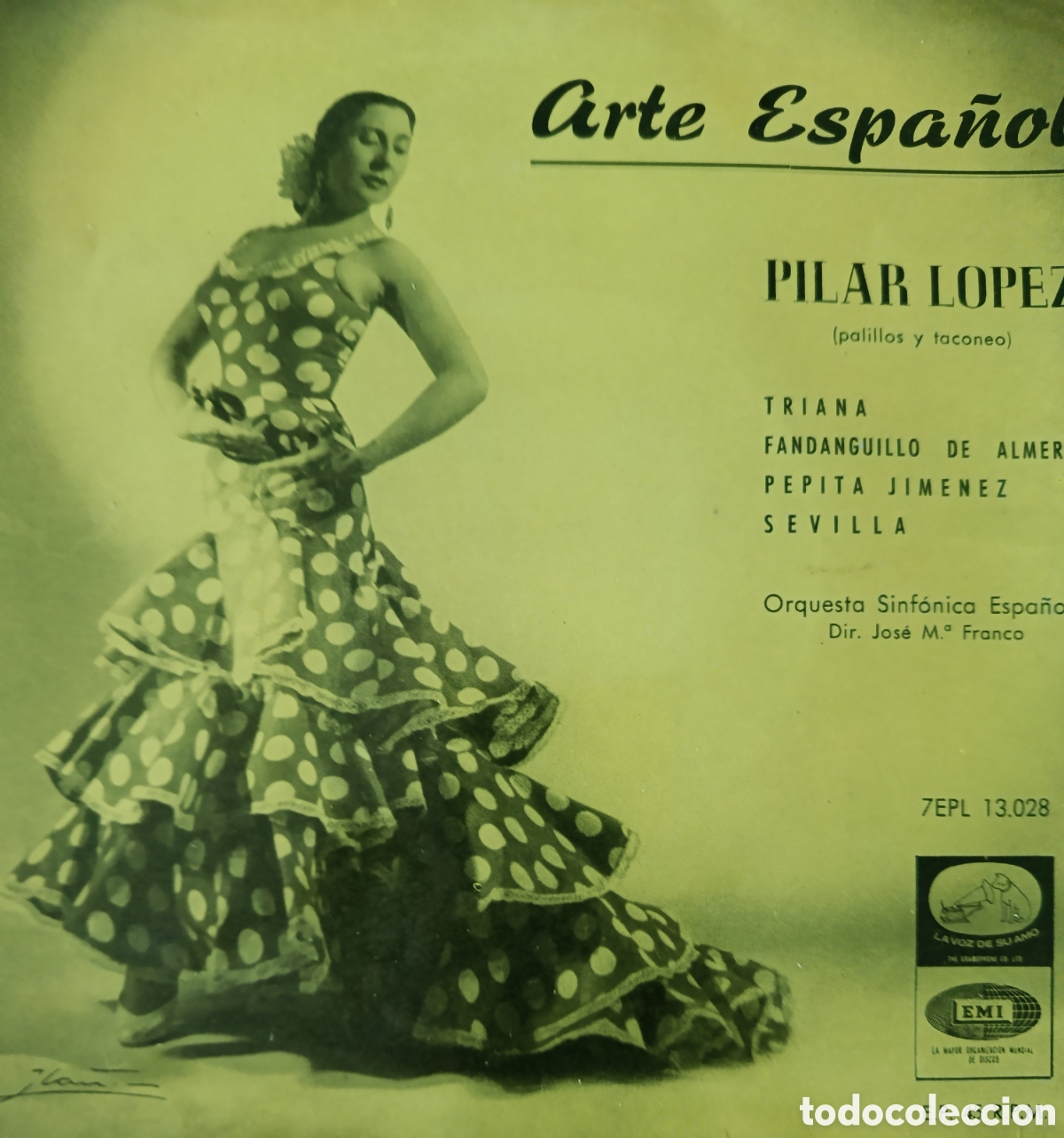 Discos de vinilo: Pilar L&oacute;pez Ep sello La voz de su amo editado en Espa&ntilde;a a&ntilde;o 1960.