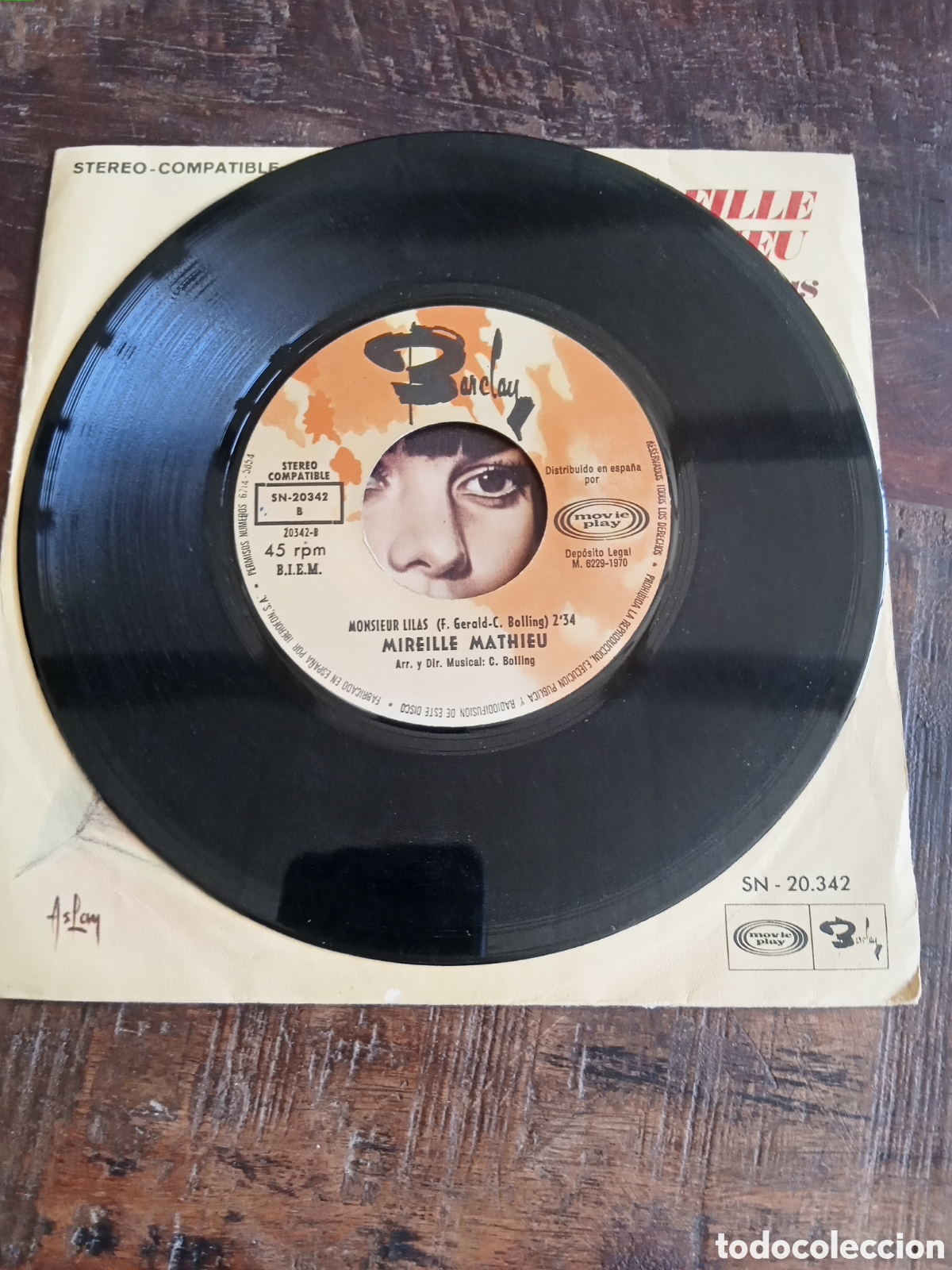 Discos de vinilo: Vinilo Single EP Mireille Mathie 1970 - Foto 3