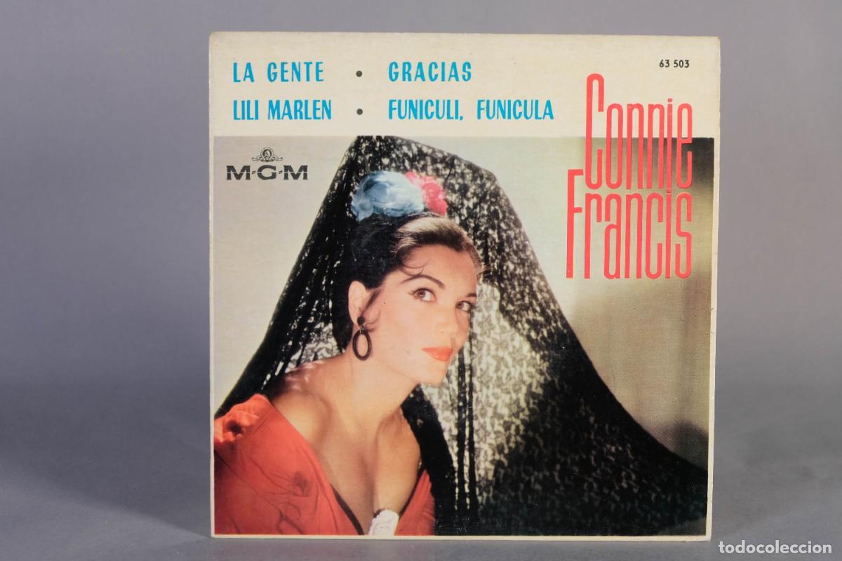 Discos de vinilo: Disco Vinilo Single - CONNIE FRANCIS - La gente, Gracias, Lili Marlen, Funiculi, Funicula