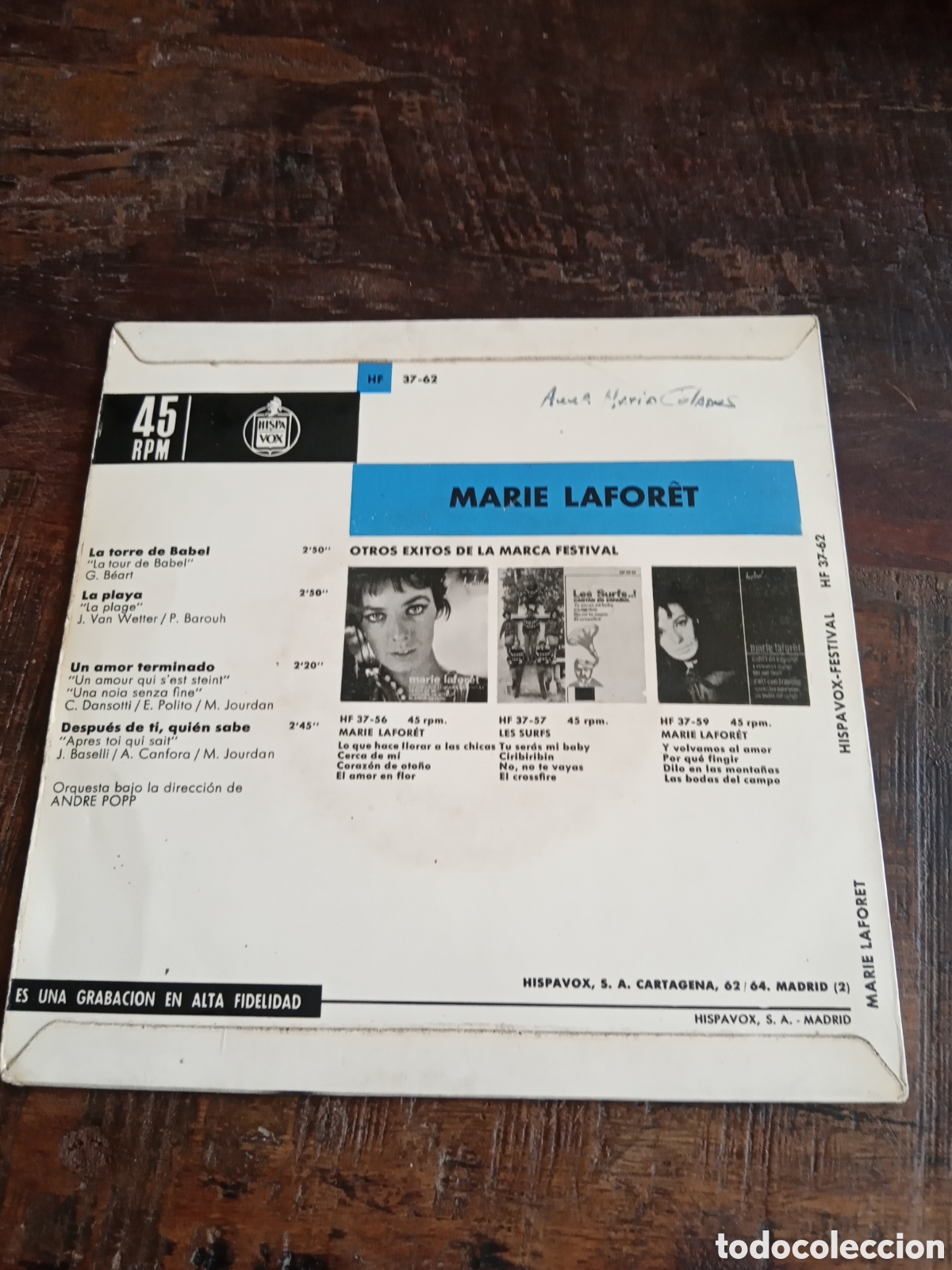 Discos de vinilo: Vinilo Single EP Marie Laforet 1964 - Foto 2