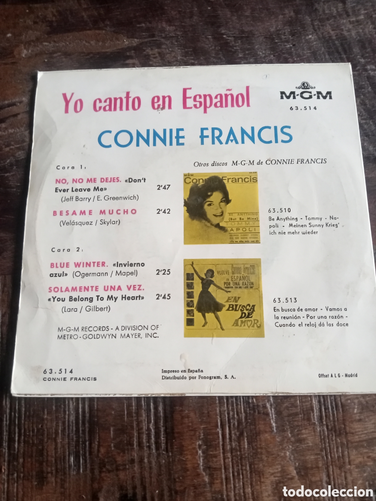 Discos de vinilo: Vinilo Single EP Connie Francis 1964 - Foto 2