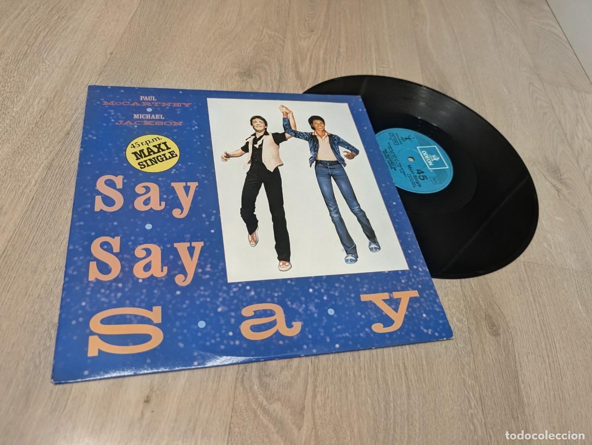 Discos de vinilo: MICHAEL JACKSON & PAUL McCARTNEY - SAY, SAY,SAY . MAXISINGLE DE 1983 .1&ordf; ED. ESPA&Ntilde;OL- COMO NUEVO