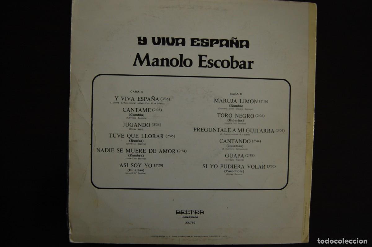 Discos de vinilo: MANOLO ESCOBAR... Y VIVA ESPA&Ntilde;A - Foto 2