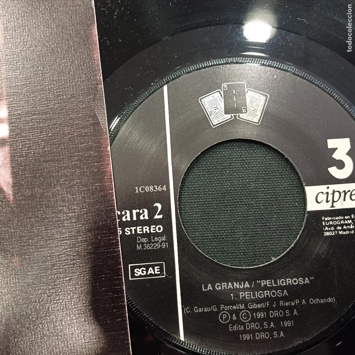 Discos de vinilo: LA GRANJA/PELIGROSA/SINGLE. - Foto 2