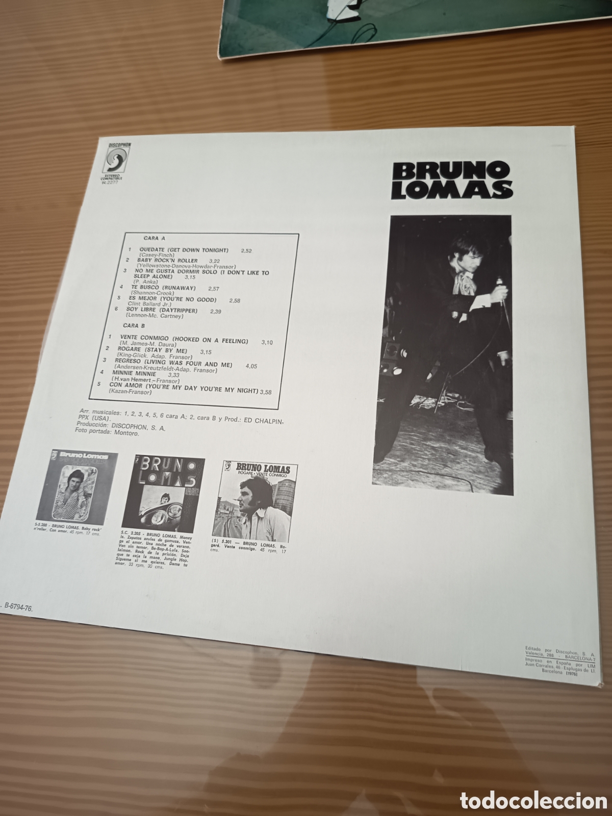 Discos de vinilo: Disco vinilo LP de Bruno Lomas &rdquo; Bruno Lomas &rdquo; absolutamente como nuevo - Foto 2