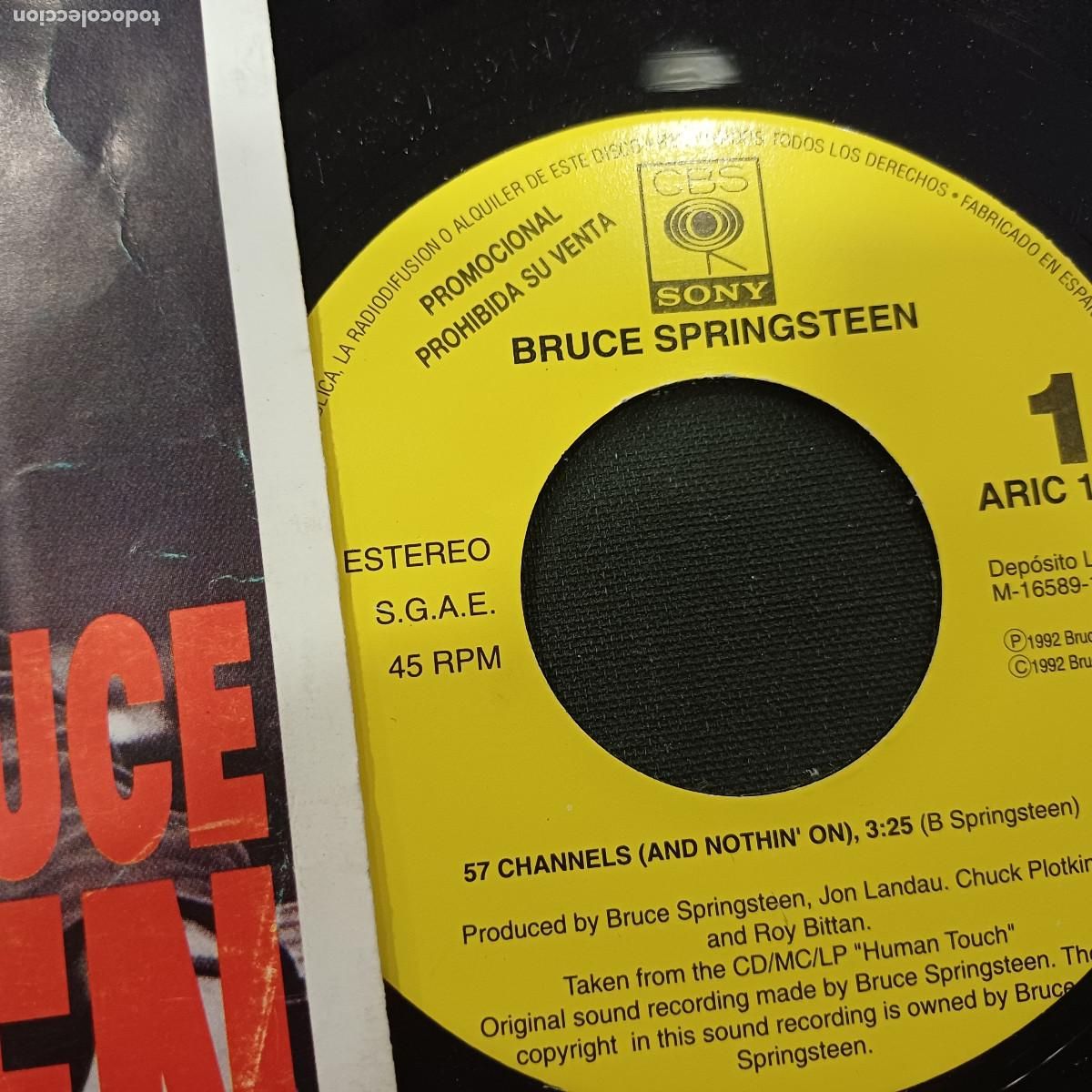Discos de vinilo: BRUCE SPRINGSTEEN/57 CHANNELS/SINGLE PROMOCIONAL. - Foto 2