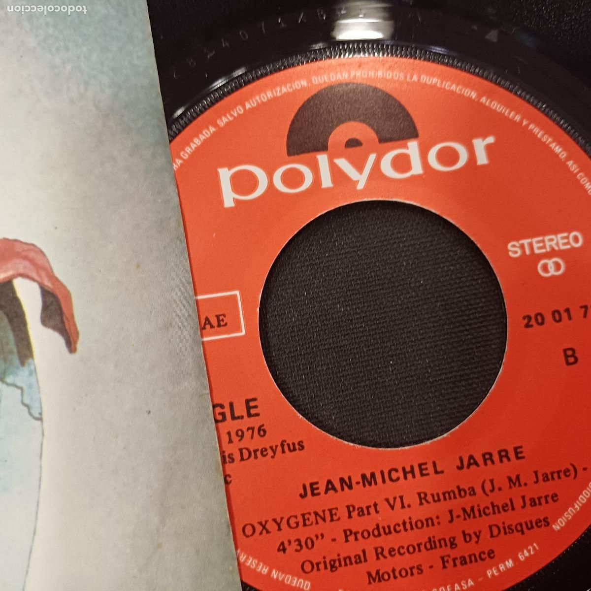 Discos de vinilo: JEAN MICHEL JARRE/OXYGENE/SINGLE. - Foto 2