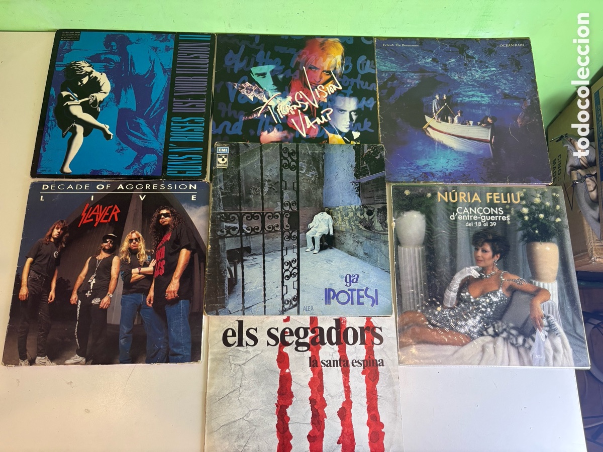 Discos de vinilo: Lote de 7 discos de vinilo LP &ndash; Guns N&rsquo; Roses, Slayer&hellip;