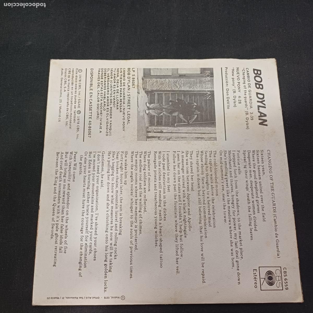 Discos de vinilo: BOB DYLAN/CAMBIO DE GUARDIA/SINGLE. - Foto 3