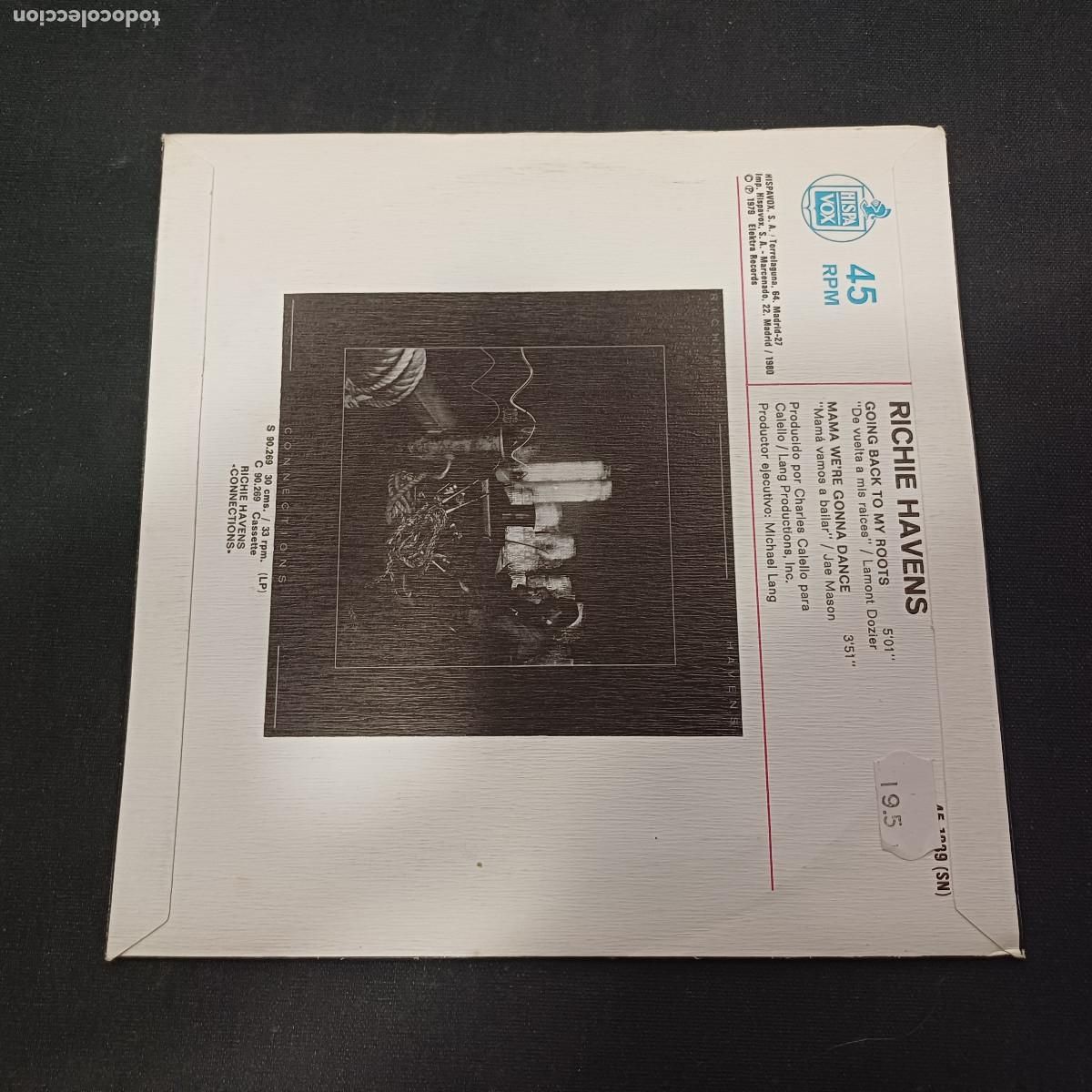 Discos de vinilo: RICHIE HAVENS/GOING BACK TO MY ROOTS/SINGLE. - Foto 3