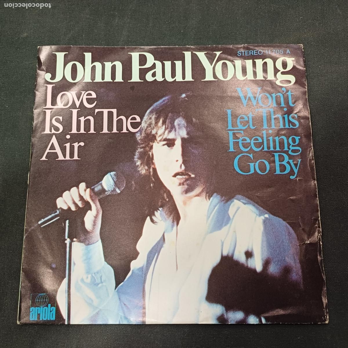 Discos de vinilo: JOHN PAUL YOUNG/LOVE IS IN THE AIR/SINGLE.