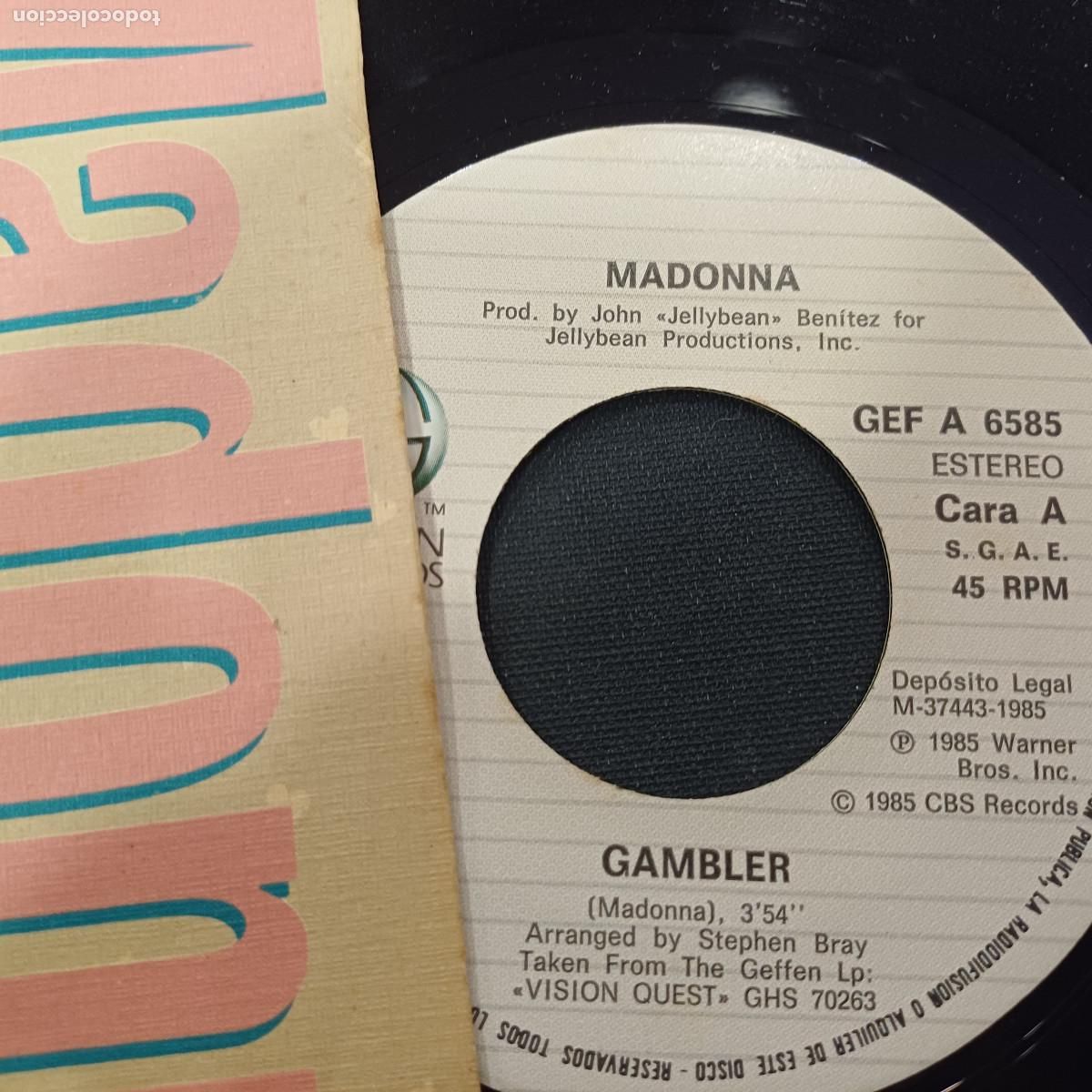 Discos de vinilo: MADONNA/GAMBLER/SINGLE. - Foto 2