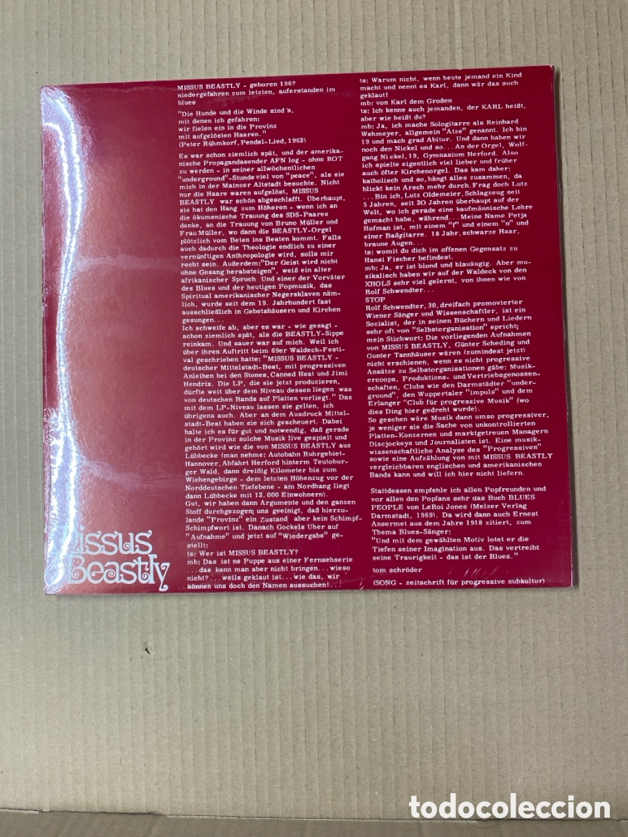 Discos de vinilo: LP MISSUS BEASTY. PRECINTADO DE FABRICA!! - Foto 2