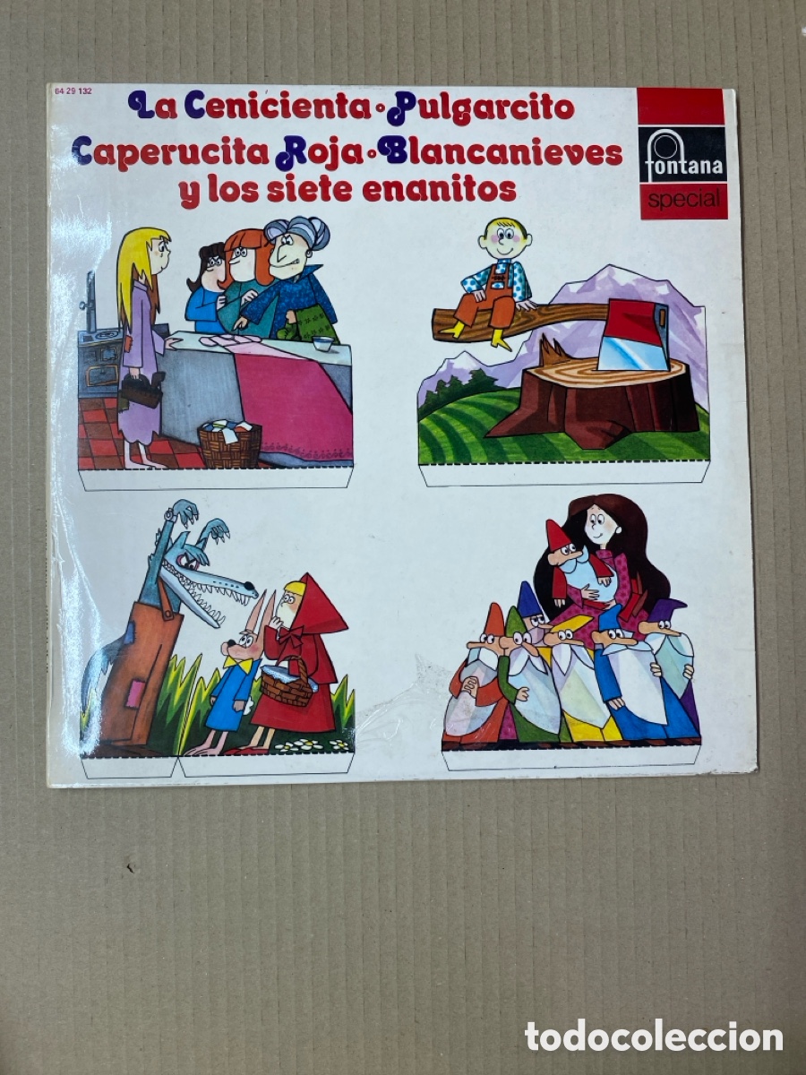 Vinyl records: LP CUENTOS. LA CENICIENTA. PULGARCIRO. CAPERUCITA ROJA. BLANCANIEVES Y LOS 7 ENANITOS.
