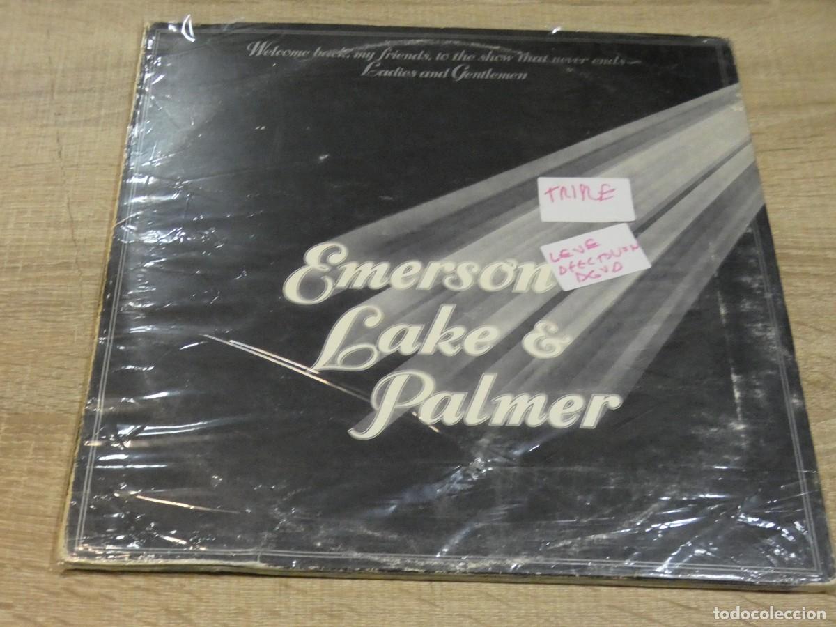 Discos de vinilo: ARKANSAS1980 EXPRO726 VINILO LEVE USO AUN CORRECTO EMERSON LAKE PALMER TRIPLE LEVE AGUA EN TAPA