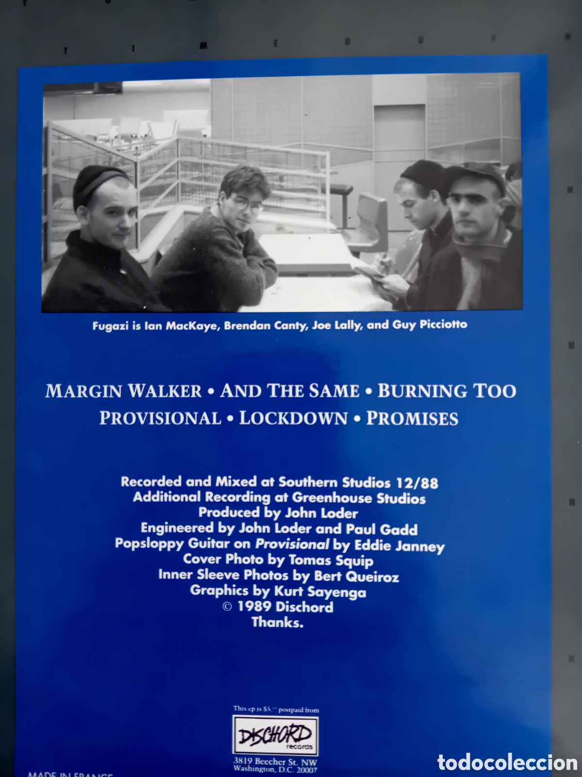 Discos de vinilo: FUGAZI. MARGIN WALTER. EP 1989 - Foto 13