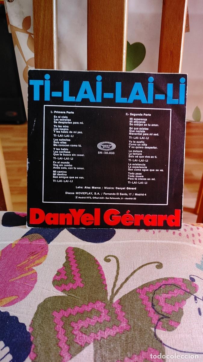 Discos de vinilo: DANYEL GERARD-SINGLE TI LAI LAI LI - Foto 2