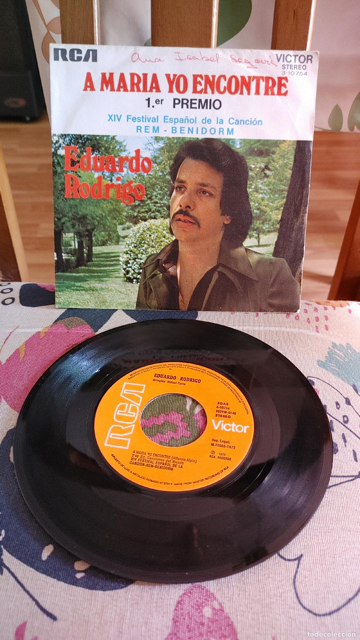 Discos de vinilo: EDUARDO RODRIGO-SINGLE A MARIA YO ENCONTRE
