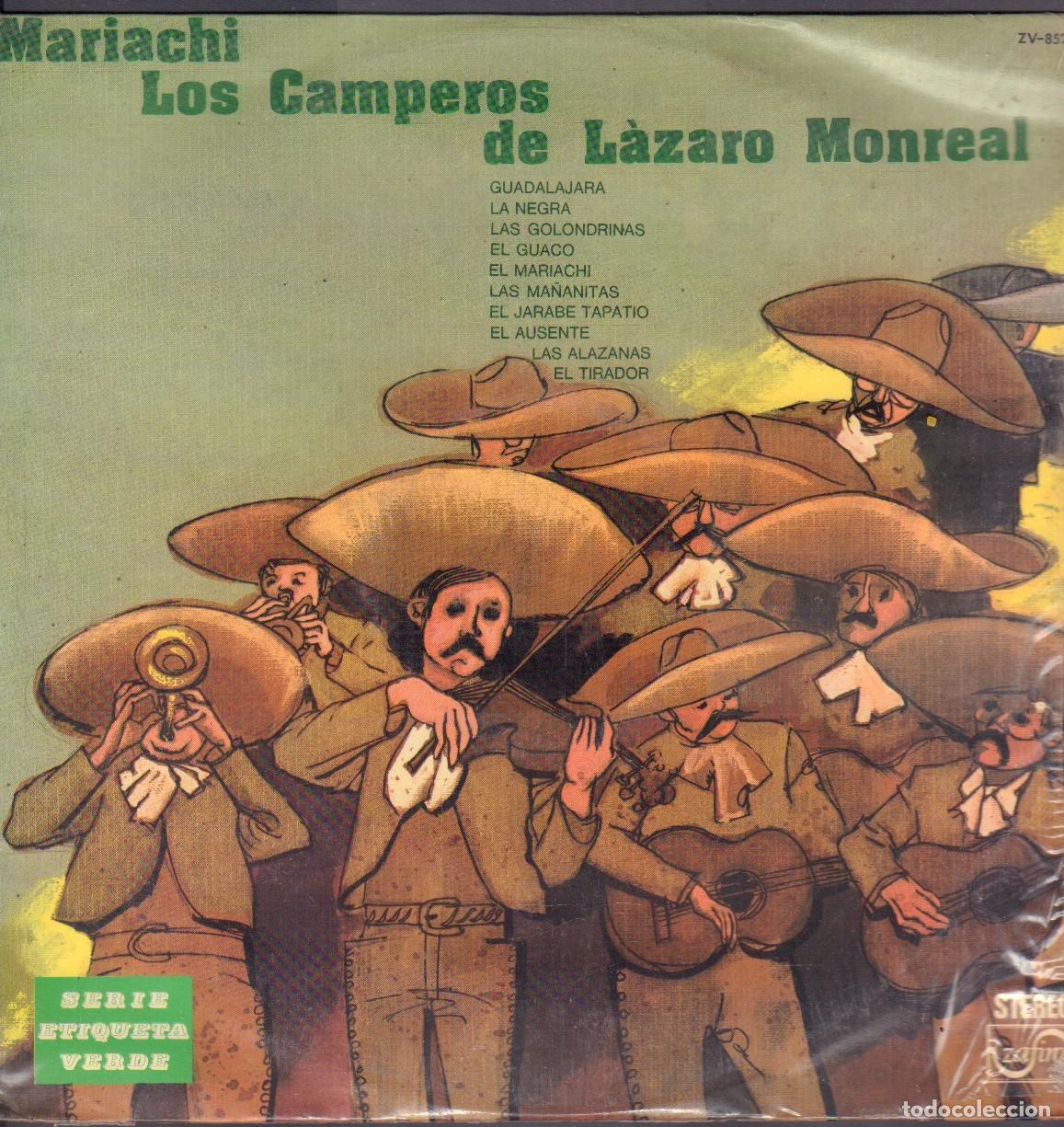 Discos de vinilo: MARIACHI &rdquo;LOS CAMPEROS DE LAZARO MOREAL&rdquo; - GUADALAJARA, LAS MA&Ntilde;ANITAS.../ LP ZAFIRO 1975 RF-26370