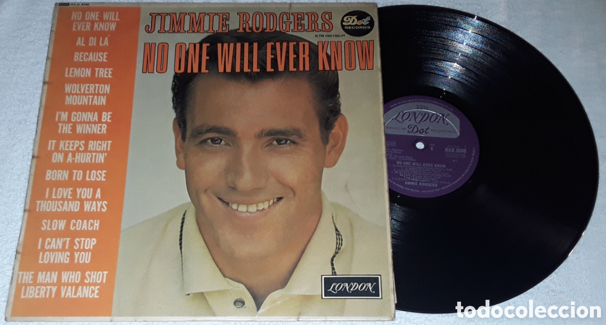 Discos de vinilo: LP - JIMMIE RODGERS - NO ONE WILL EVER KNOW - MADE IN UK - MONO