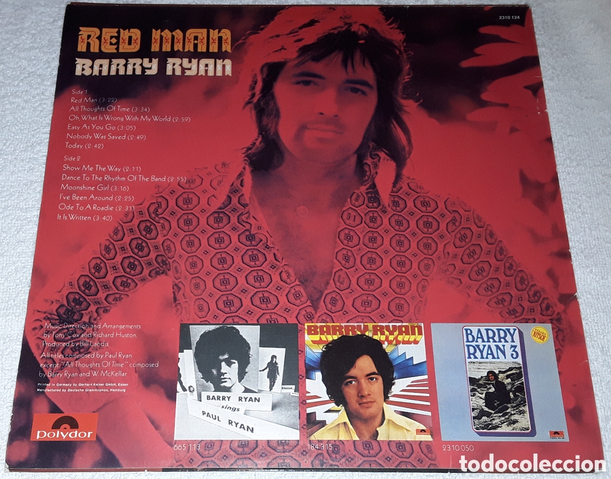 Discos de vinilo: LP - BARRY RYAN - RED MAN - MADE IN GERMANY - Foto 2
