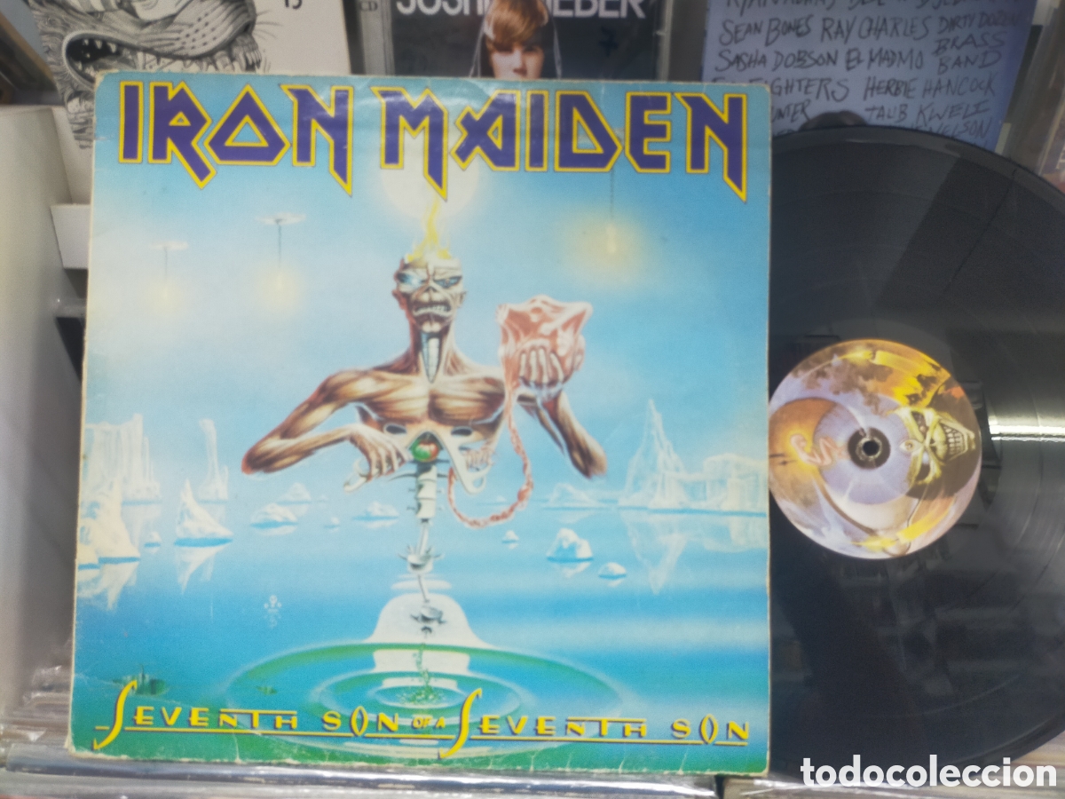 Discos de vinilo: Iron maiden LP seventh son of a seventh son Espa&ntilde;a 1988 sin insert