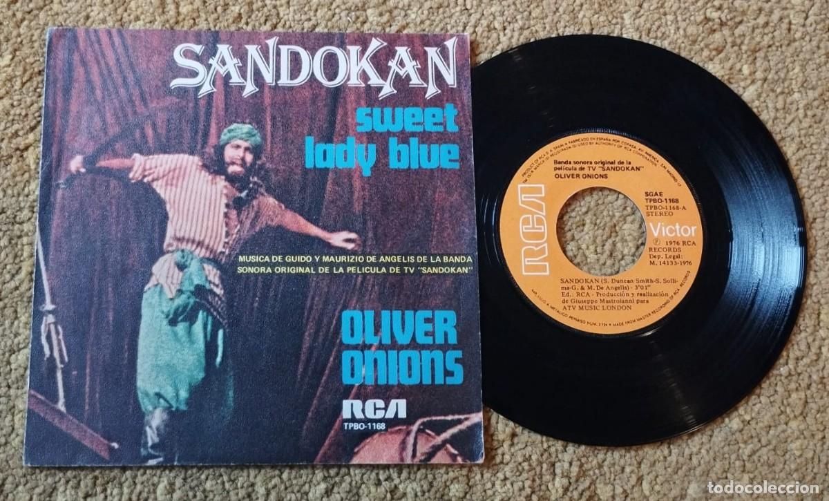 Discos de vinilo: SINGLE: SANDOKAN, BANDA SONORA DE LA SERIE DE TV + SWEET LADY BLUE, RCA, A&Ntilde;O 1976.