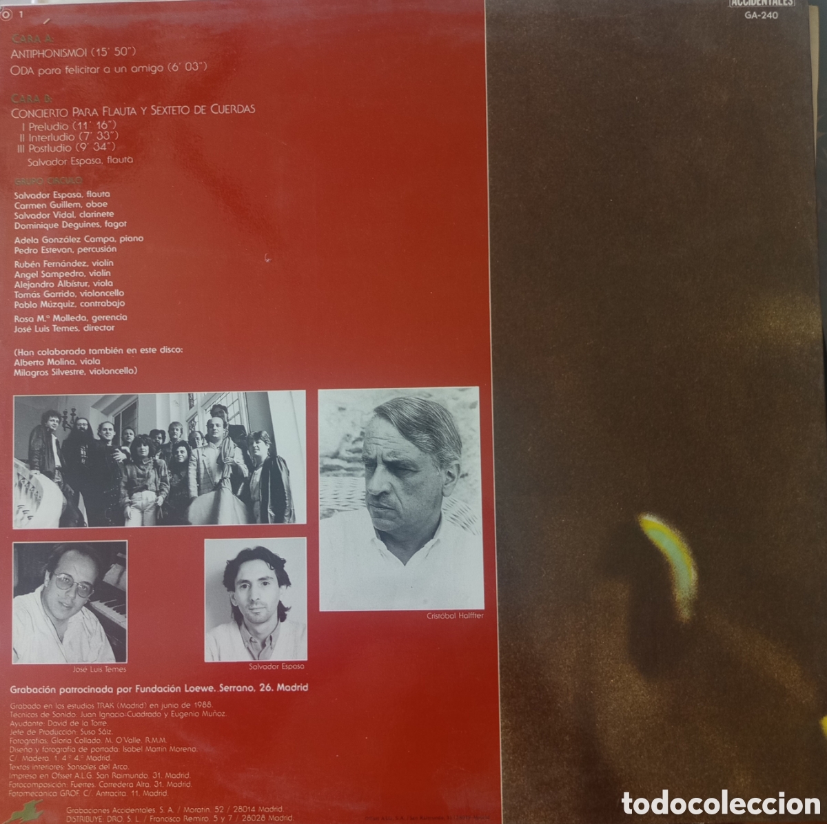 Discos de vinilo: El Grupo C&iacute;rculo Interpreta A Cristobal Halffter&rdquo;. - Foto 2