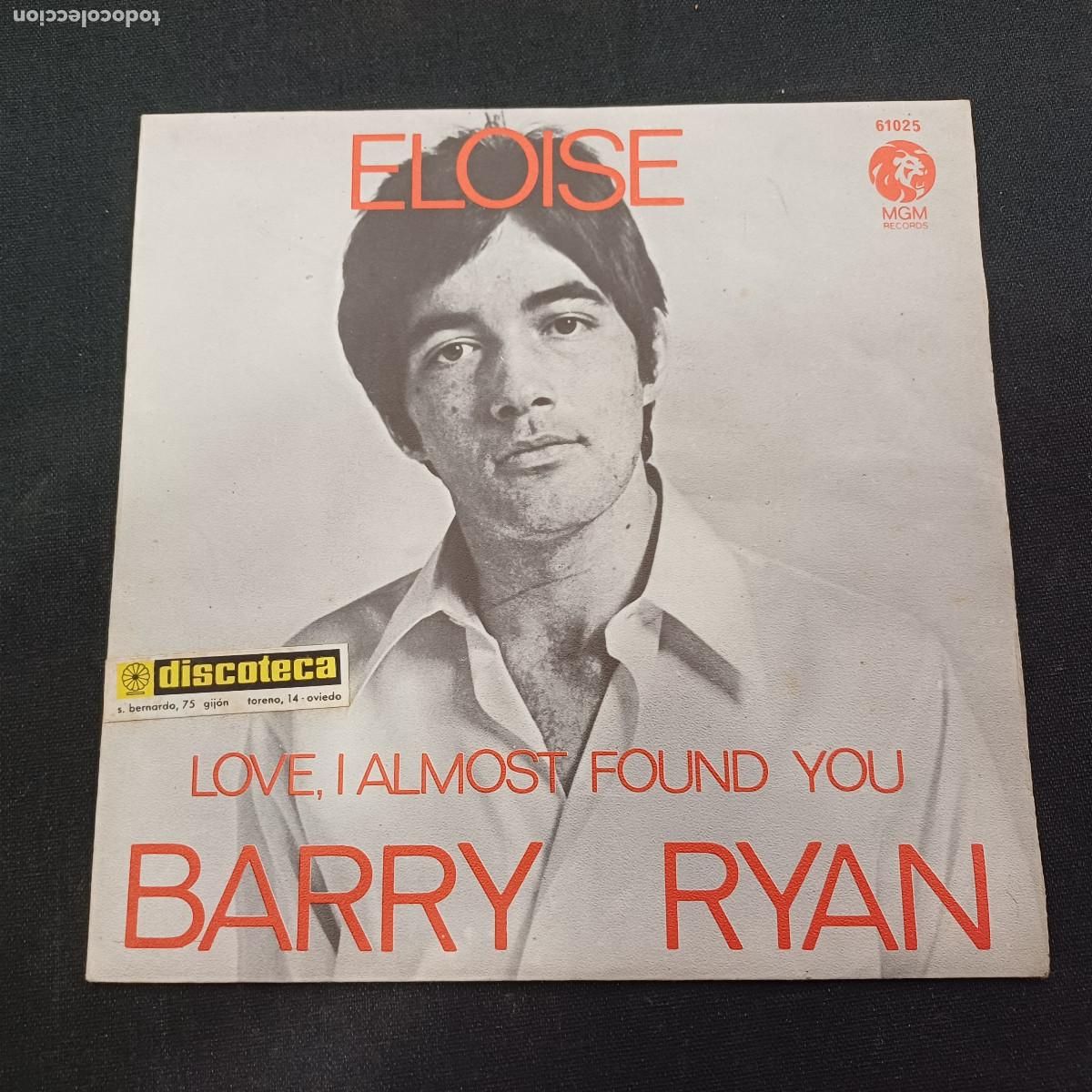 Discos de vinilo: BARRY RYAN/ELOISE/SINGLE. - Foto 1