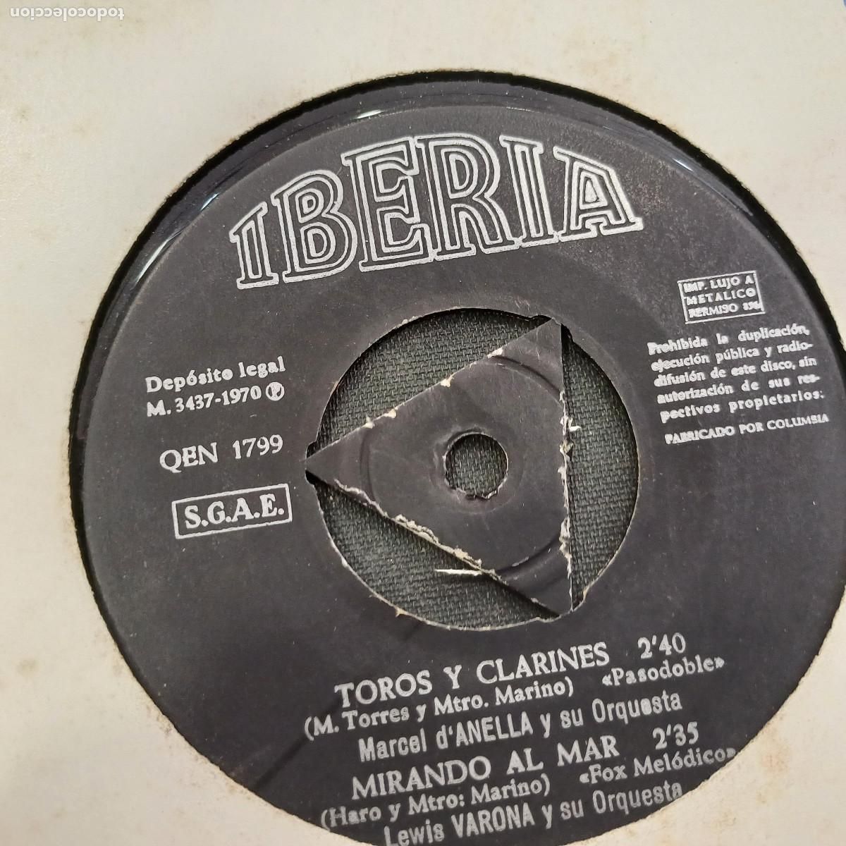 Discos de vinilo: CISNEROS CON SU ORQUESTA/TOROS Y CLARINES/SINGLE. - Foto 3