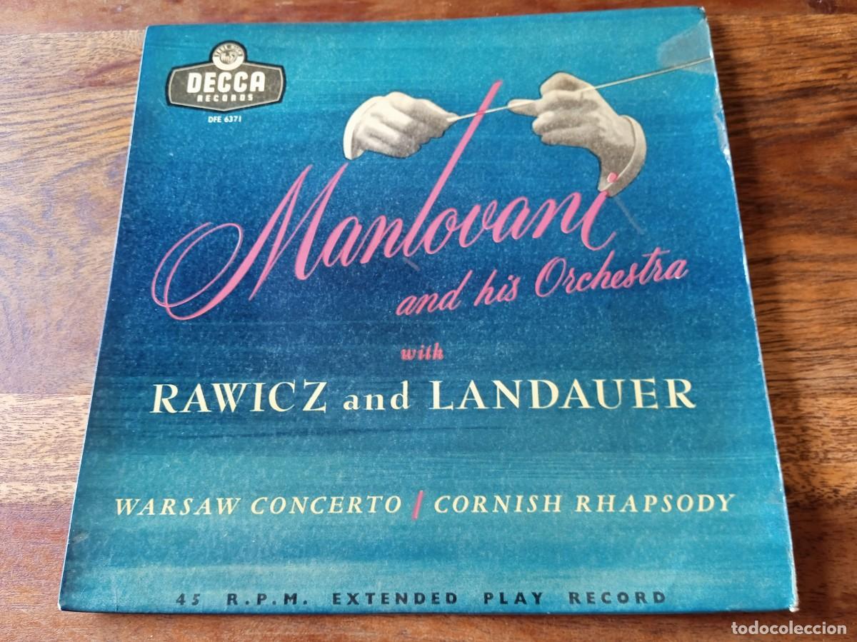 Discos de vinilo: Mantovani - Warsaw Concerto, Cornish Rhapsody - Single Ep original Decca France