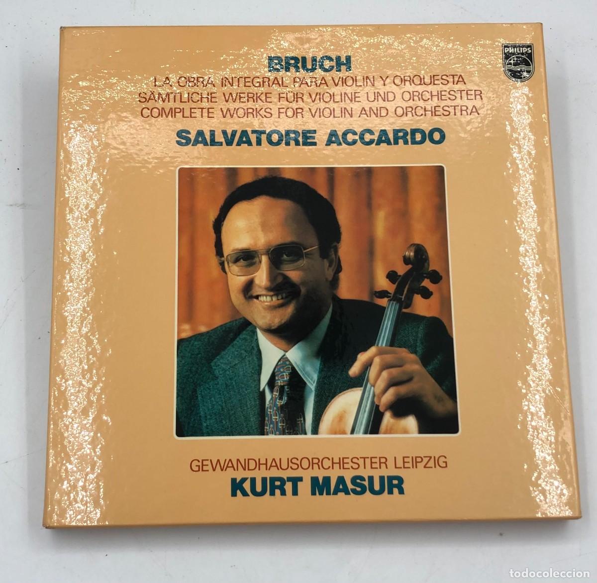 Discos de vinilo: Caja 4 LP - Max Bruch: Obra Integral para Viol&iacute;n y Orquesta - Salvatore Accardo, Kurt Masur -Philips