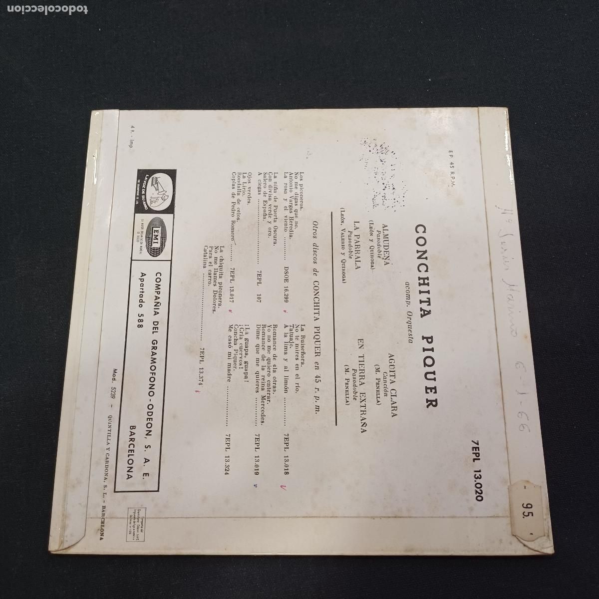 Discos de vinilo: CONCHITA PIQUER/ALMUDENA/SINGLE. - Foto 3