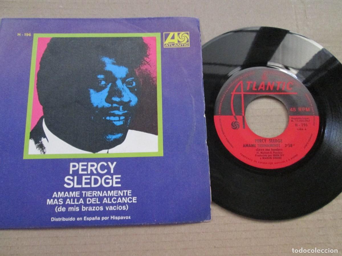 Discos de vinilo: PERCY SLEDGE - &Aacute;mame Tiernamente / M&aacute;s All&aacute; del Alcance. Single, ed espa&ntilde;ola 7&rdquo; 1967. VG+/NM
