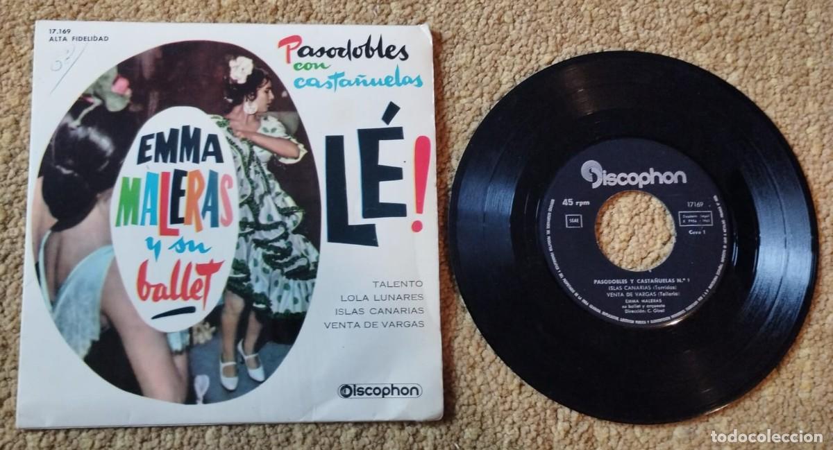 Discos de vinilo: SINGLE: EMMA MALERAS, TALENTO + LOLA LUNARES + ISLAS CANARIAS + VENTA DE VARGAS, DISCOPHON, A&Ntilde;O 1961