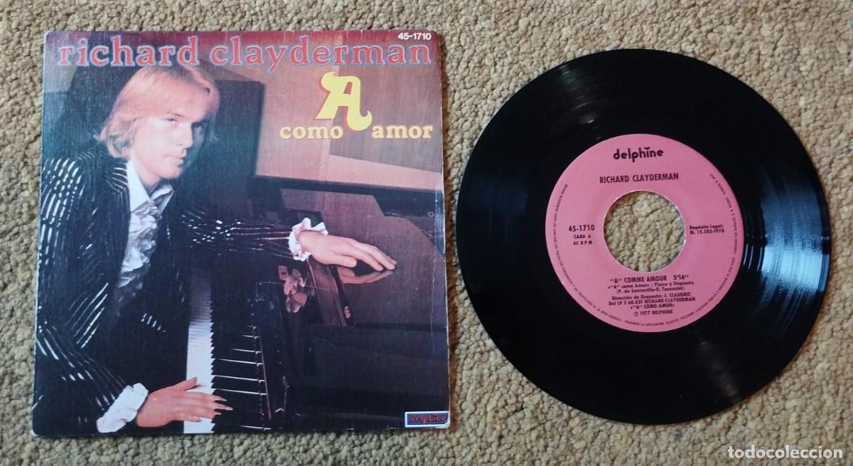 Discos de vinilo: SINGLE: RICHARD CLAYDERMAN, &ldquo;A&rdquo; COMME AMOUR + &ldquo;A&rdquo; COMME AMOUR, DELPHINE, A&Ntilde;O 1978.