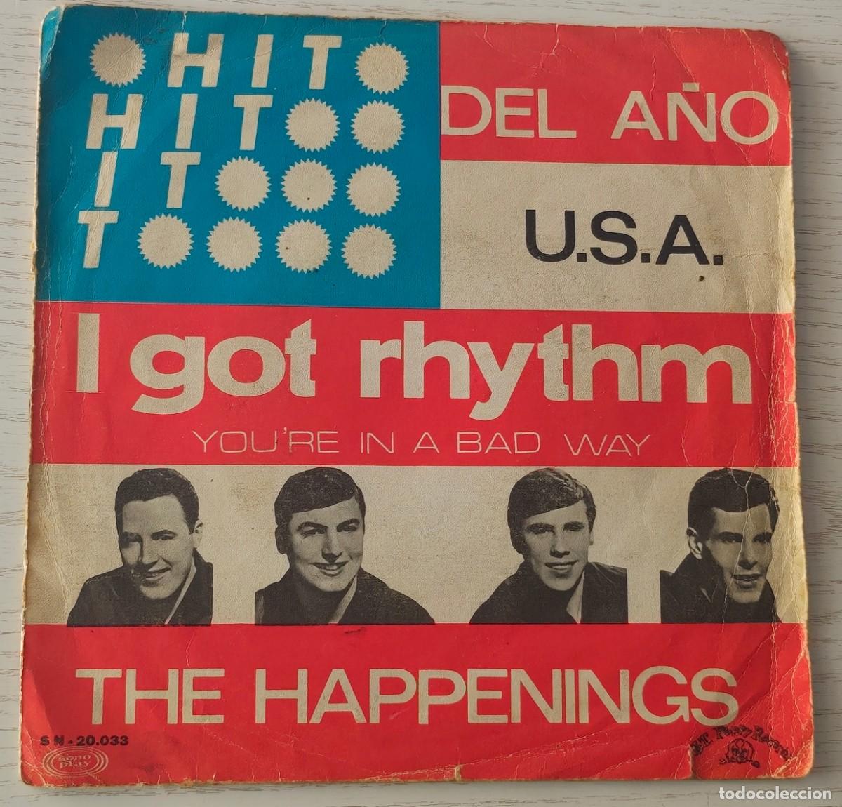 Discos de vinilo: SINGLE: THE HAPPENINGS - I GOT RHYTHM / YOU'RE IN A BAD WAY - JUBILEE, 1967