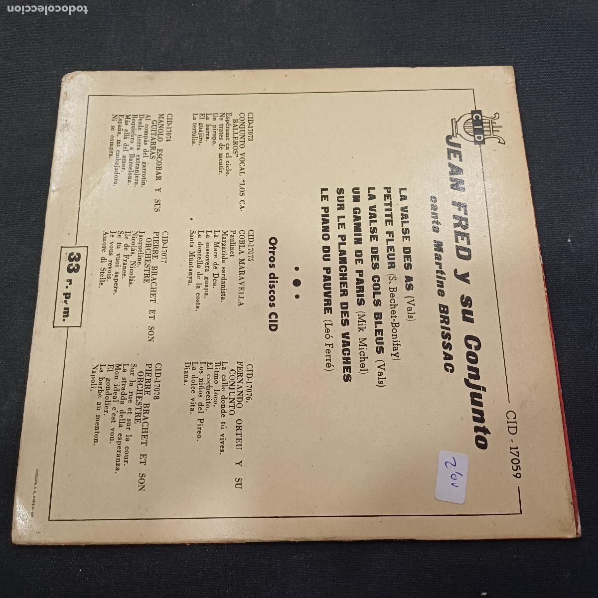 Discos de vinilo: JEAN FRED/LA VALSE DES AS/SINGLE. - Foto 3