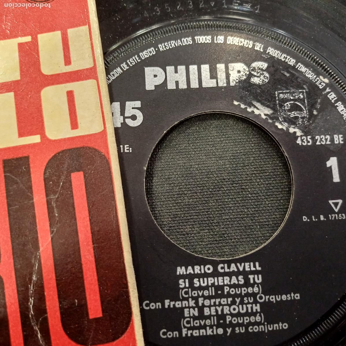 Discos de vinilo: MARIO CLAVEL/SI SUPIERAS TU/SINGLE. - Foto 2
