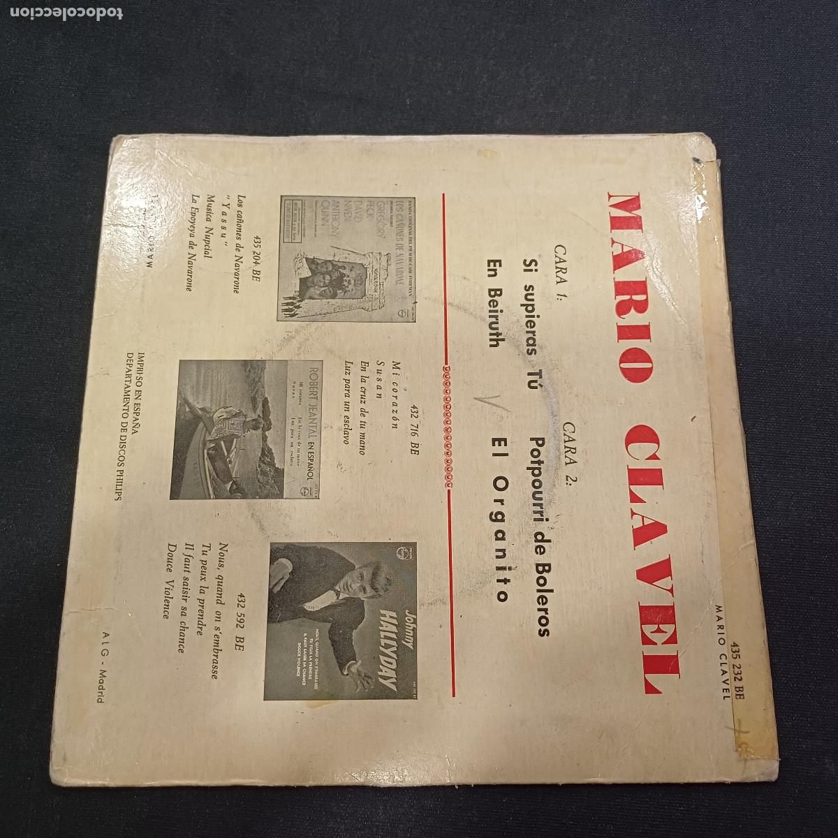 Discos de vinilo: MARIO CLAVEL/SI SUPIERAS TU/SINGLE. - Foto 3