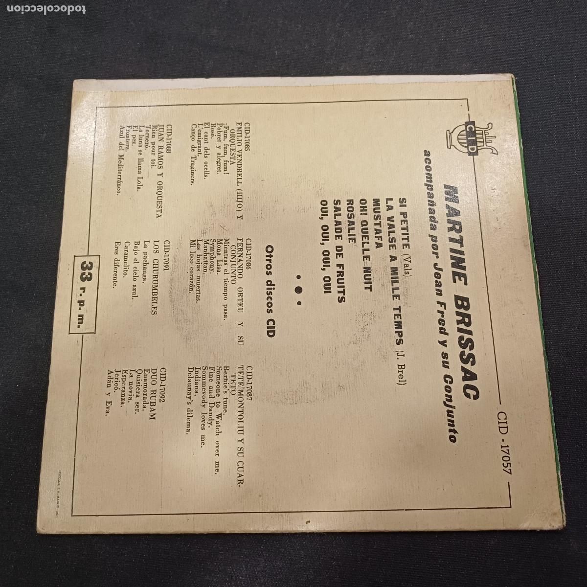 Discos de vinilo: MARTINE BRISSAC/SI PETITE/SINGLE. - Foto 3