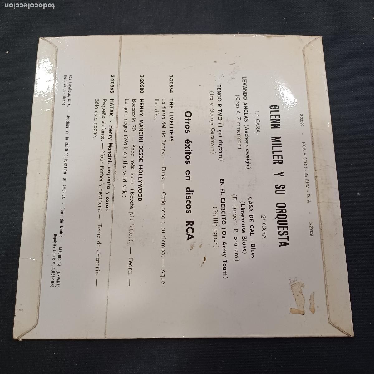Discos de vinilo: GLENN MILLER/LEVANDO ANCLAS/SINGLE. - Foto 3