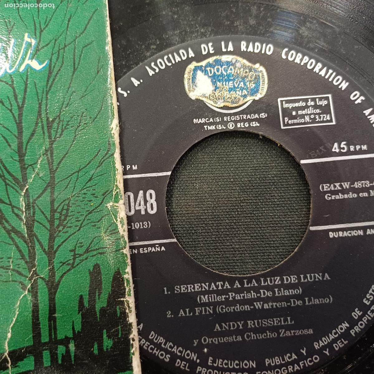 Discos de vinilo: ANDY ROSELL/SERENATA A LA LUZ DE LA LUNA/SINGLE. - Foto 2