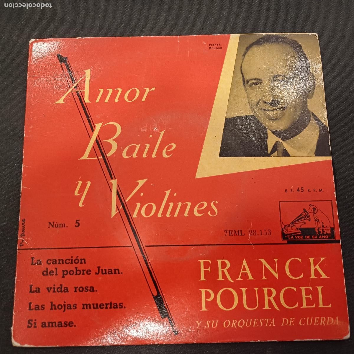 Discos de vinilo: FRANCK POURCEL Y SU ORQUESTA/AMOR,BAILE Y VIOLINES/SINGLE. - Foto 1