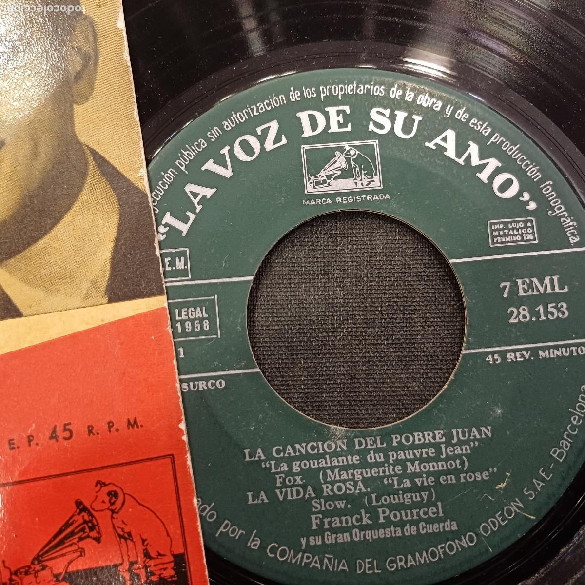Discos de vinilo: FRANCK POURCEL Y SU ORQUESTA/AMOR,BAILE Y VIOLINES/SINGLE. - Foto 2