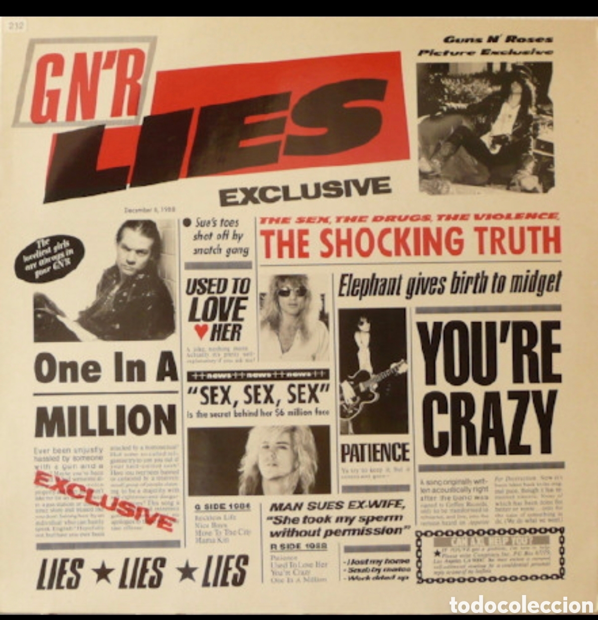 Discos de vinilo: Gun's N Roses: lies LP 1988