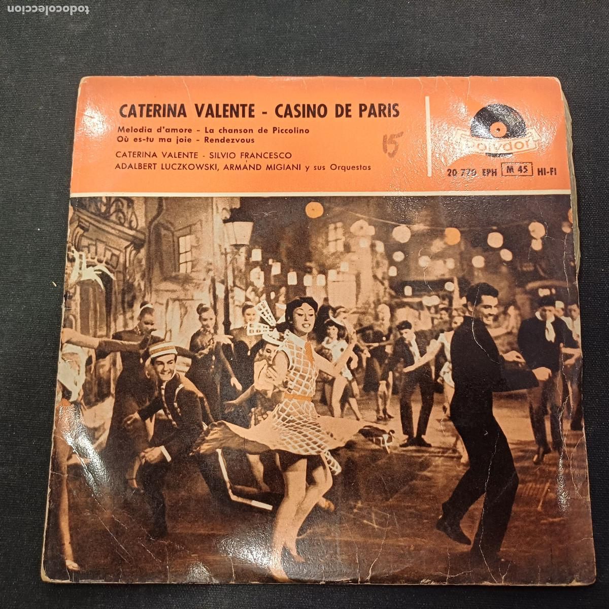 Discos de vinilo: CATERINA VALIENTE/CASINO DE PARIS/SINGLE MELODIAS DEL MISMO TITULO.