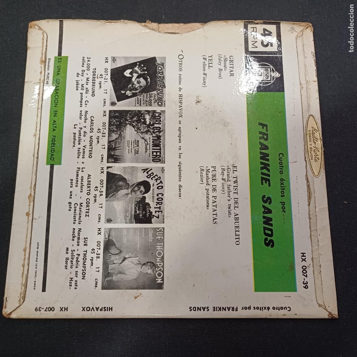 Discos de vinilo: FRANKIE SANDS/EL TWIST DEL ABUELITO/SINGLE. - Foto 3